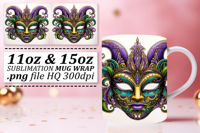 Sublimation Celebration: Mardi Gras Art for Mugs Sublimation afrosvg 