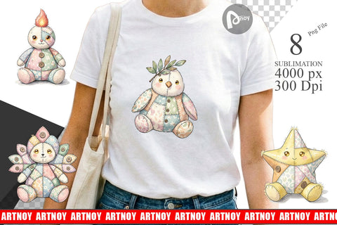 Sublimation Celestial Holiday Patchwork Watercolor Sublimation artnoy 