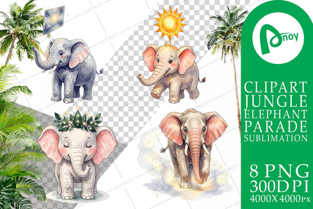Sublimation Celestial Night Elephant Watercolor Sublimation artnoy 