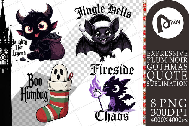 Sublimation Chaos Holiday Spirit Gothmas Quote Sublimation artnoy 
