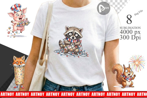 Sublimation Chaotic 4th of July Animal Sublimation artnoy 