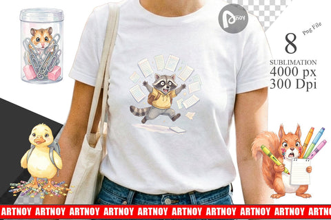 Sublimation Chaotic School Animal Watercolor Sublimation artnoy 