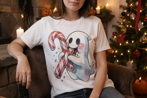 Sublimation Chaotic Shocked Vintage Holiday Ghosts Sublimation artnoy 