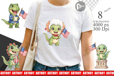 Sublimation Chibi Founding Father Dino Watercolor Sublimation artnoy 