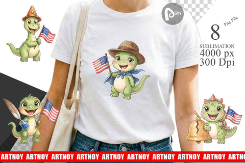 Sublimation Chibi Founding Father Dino Watercolor Sublimation artnoy 