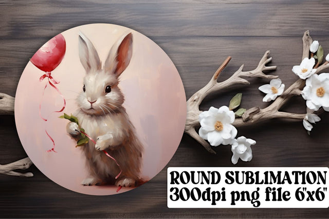 Sublimation Circle Bundle: Valentine's Animal Balloons Sublimation afrosvg 