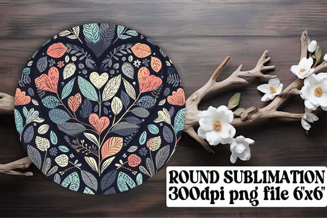 Sublimation Circle Coaster Set - Heart Harmony Sublimation afrosvg 