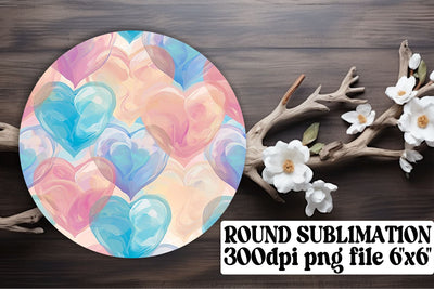 Sublimation Circle Coaster Set - Heart's Delight Sublimation afrosvg 