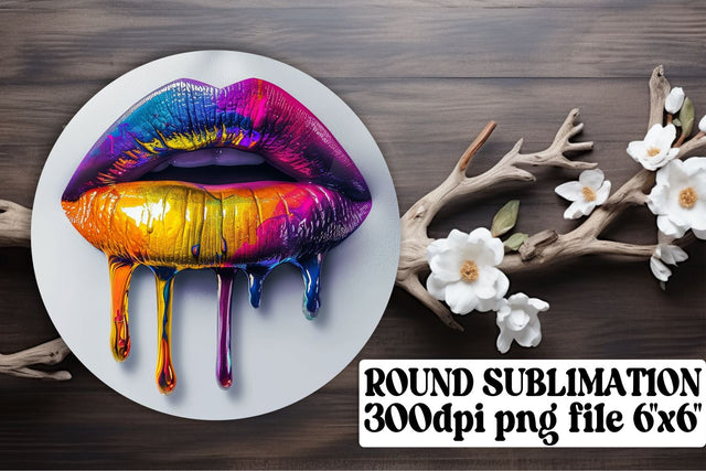 Sublimation Circle & Coaster Set: Luscious Lips Artistry Kit Sublimation afrosvg 