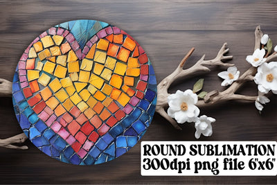 Sublimation Circle Coasters - Heart's Beauty Bliss Sublimation afrosvg 