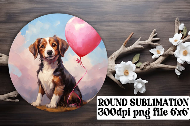 Sublimation Circle Delights: Valentine's Balloon Animals Sublimation afrosvg 