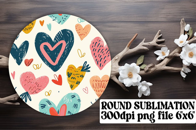 Sublimation Circle Keychain Set - Heart's Desire Sublimation afrosvg 