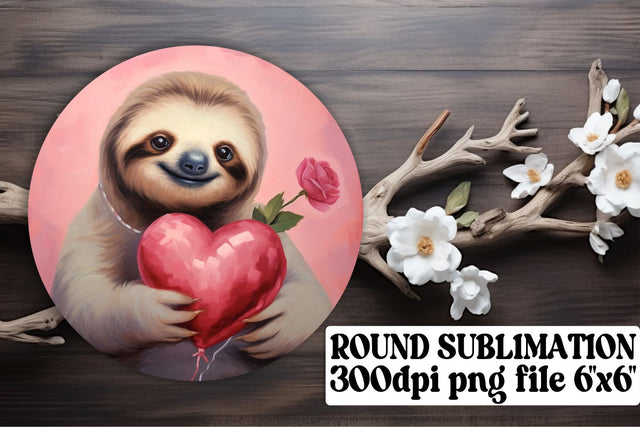Sublimation Circle Magic: Valentine's Animal Balloons Sublimation afrosvg 