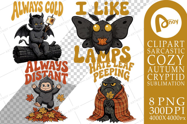 Sublimation Cozy Autumn Bigfoot Sarcastic Sublimation artnoy 