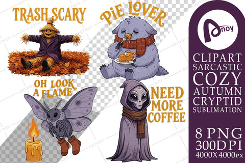 Sublimation Cozy Autumn Night Sarcastic Cryptids Sublimation artnoy 