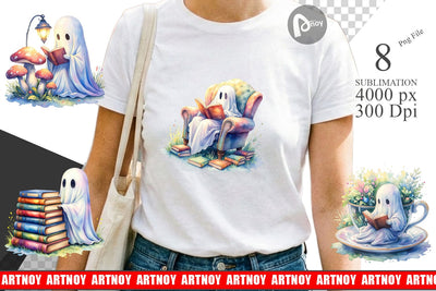 Sublimation Cozy Bookworm Ghost Sublimation artnoy 