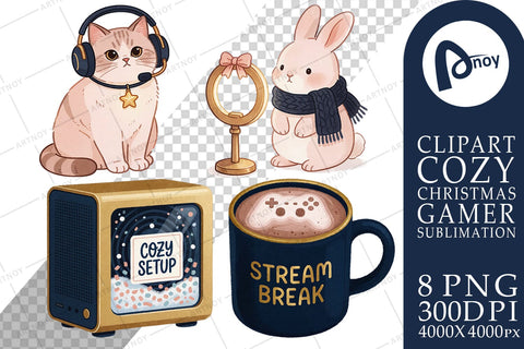 Sublimation Cozy Christmas Stream Room Pets Sublimation artnoy 