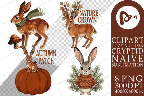 Sublimation Cozy Harvest Naive Jackalope Art Sublimation artnoy 