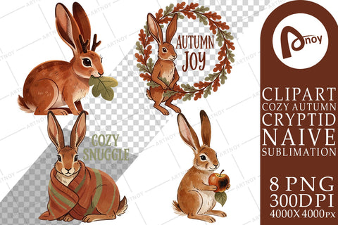Sublimation Cozy Harvest Naive Jackalope Art Sublimation artnoy 