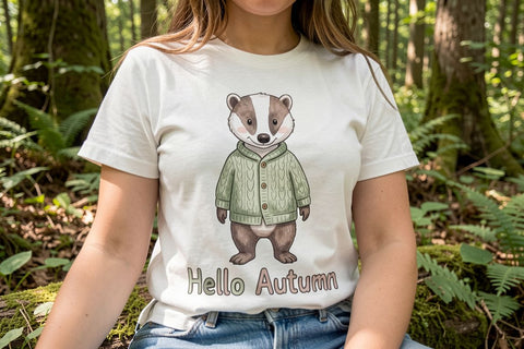 Sublimation Cozy Knitwear Woodland Friends Watercolor Sublimation artnoy 