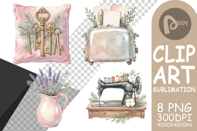 Sublimation Cozy Vintage Holiday Hearth Watercolor Sublimation artnoy 