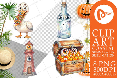Sublimation Creepy Coastal Summerween Sublimation artnoy 