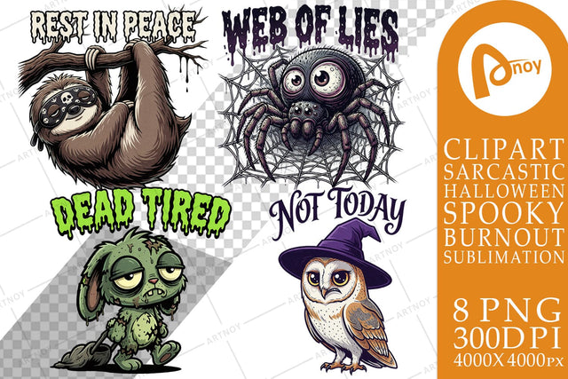 Sublimation Creepy Exhausted Spooky Burnout Sublimation artnoy 