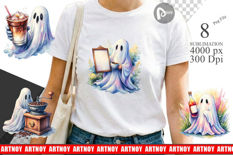 Sublimation Cute Barista Coffee Ghost Sublimation artnoy 