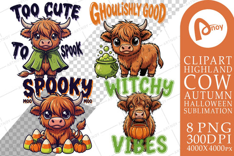 Sublimation Cute Spooky Halloween Bovine Cows Quote Sublimation artnoy 