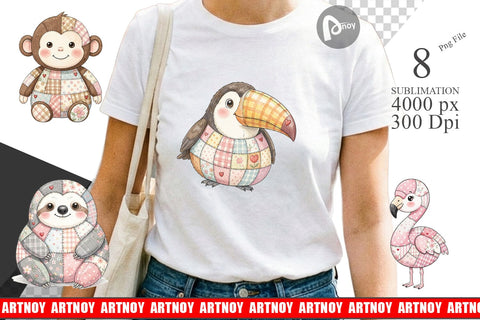 Sublimation Cute Tropical Patchwork Sublimation artnoy 