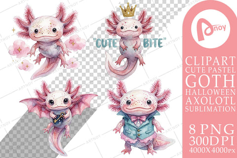 Sublimation Cute Vampire Pastel Goth Axolotls Sublimation artnoy 