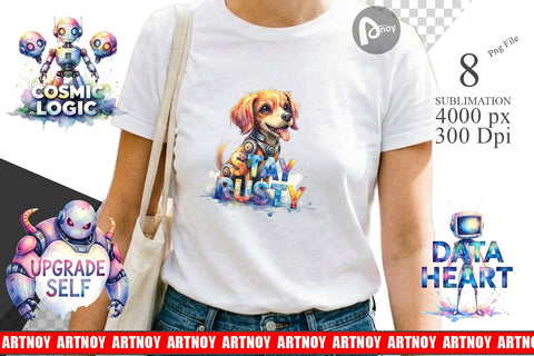 Sublimation Cute Vintage Robot Quotes Sublimation artnoy 