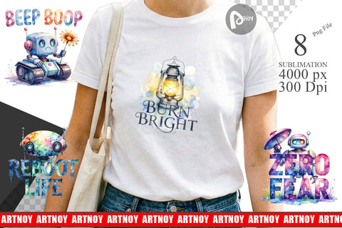 Sublimation Cute Vintage Robot Quotes Sublimation artnoy 