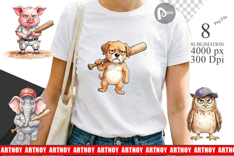 Sublimation Cynical Animal Slugger Watercolor Sublimation artnoy 
