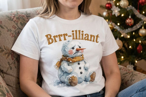 Sublimation Cynical Retro Melting Snowmen Art Watercolor SVG artnoy 