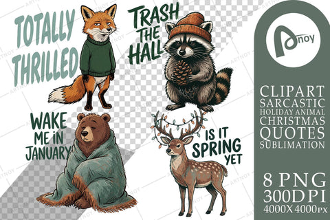 Sublimation Cynical Woodland Holiday Animal Quotes Sublimation artnoy 