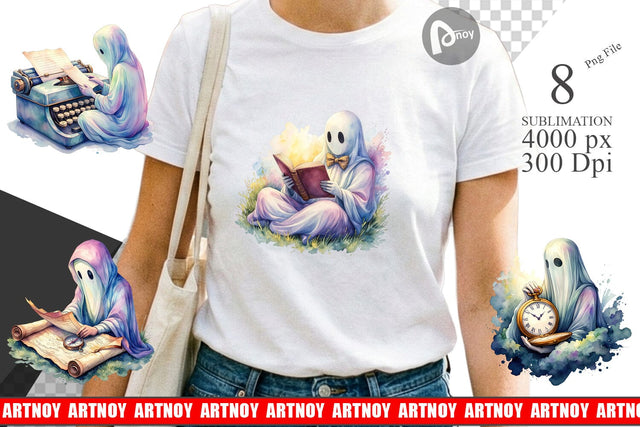 Sublimation Dark Academia Ghost Reader Sublimation artnoy 