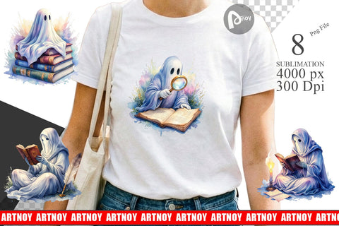 Sublimation Dark Academia Ghost Reader Sublimation artnoy 