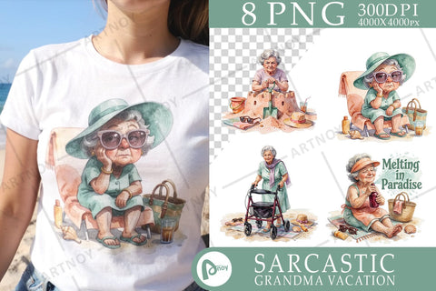 Sublimation Defiant Bored Sunset Grandma Vacation Sublimation artnoy 