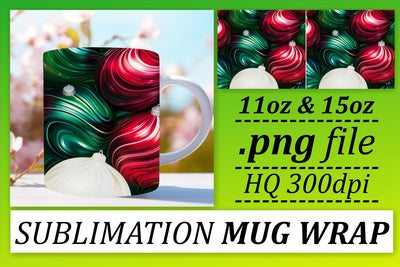 Sublimation Delight: Winter Ornaments Mug Wrap Sublimation afrosvg 