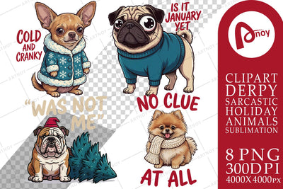 Sublimation Derpy Sarcastic Holiday Dogs Sublimation artnoy 