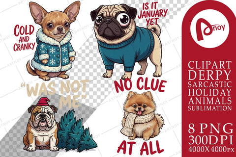 Sublimation Derpy Sarcastic Holiday Dogs Sublimation artnoy 