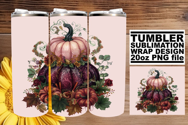 Sublimation Design Fall Pumpkin Tumbler Wrap Sublimation afrosvg 