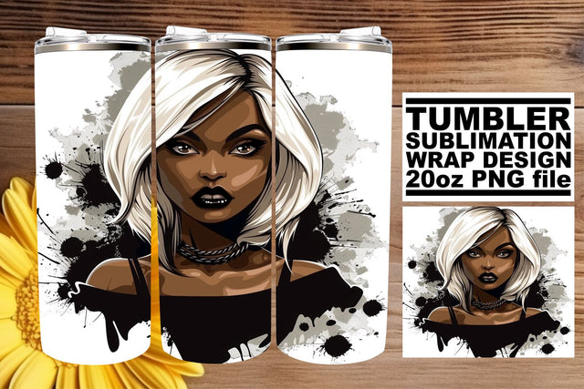Sublimation Design Halloween African American Woman Tumbler Sublimation afrosvg 