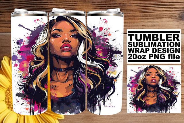 Sublimation Design Halloween African American Woman Tumbler Sublimation afrosvg 