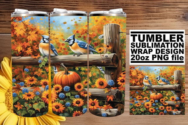 Sublimation Design: Watercolor Fall Tumbler Wrap 20oz Sublimation afrosvg 