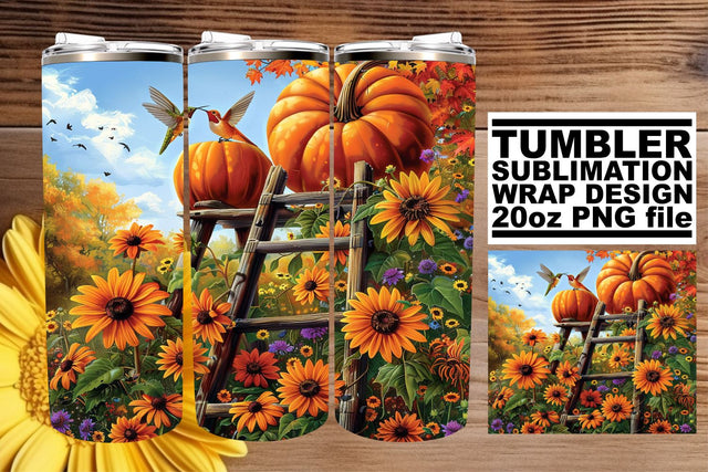 Sublimation Design: Watercolor Fall Tumbler Wrap 20oz Sublimation afrosvg 