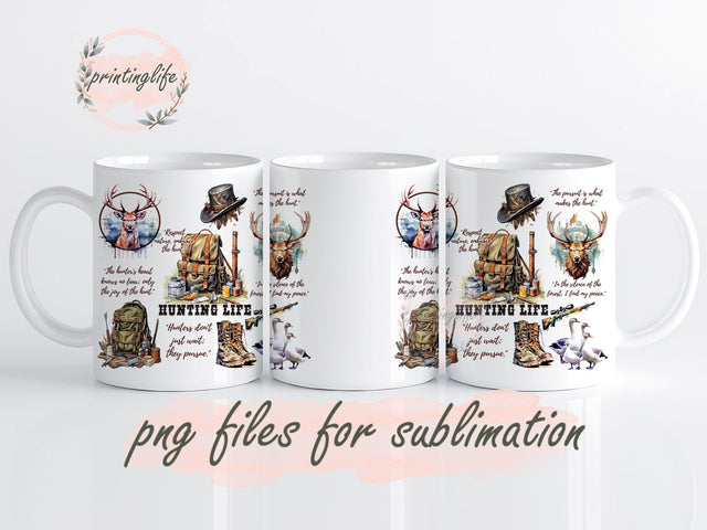 Sublimation Designs, Hunting PNG File Digital Download, Hunting png, hunting mug wrap 11oz Sublimation PrintingLife 