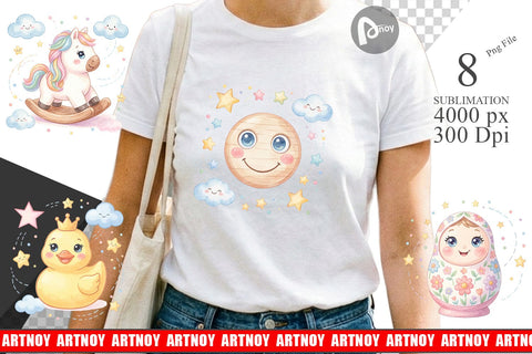 Sublimation Dreamy Floating Toybox Watercolor Sublimation artnoy 