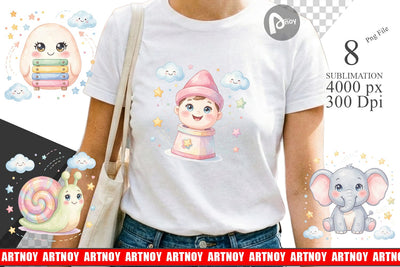 Sublimation Dreamy Floating Toybox Watercolor Sublimation artnoy 